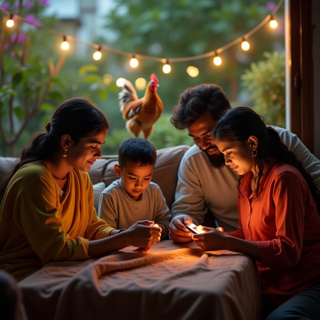 Indian family using artificial intelligence to monitor backyard poultry and rooftop garden